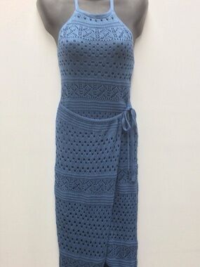 NWT Lulus halter knit crochet wrap dress size S